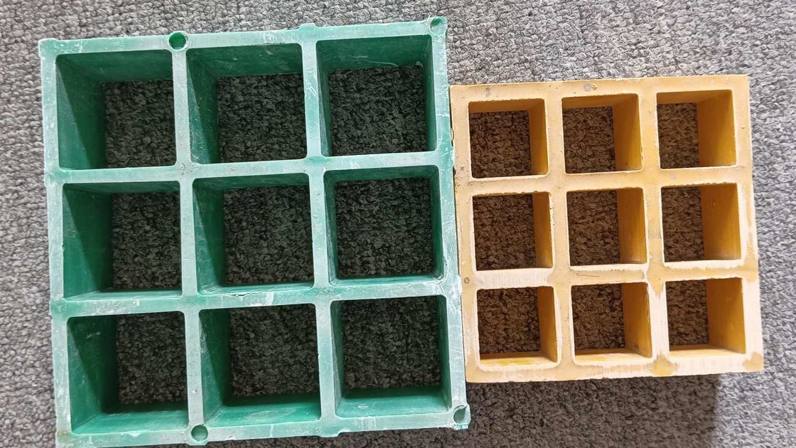 FRP đầy màu sắc Grating Fiberglass Floor Grid Outdoor Drain Cover Car Wash Grille 38x38mm