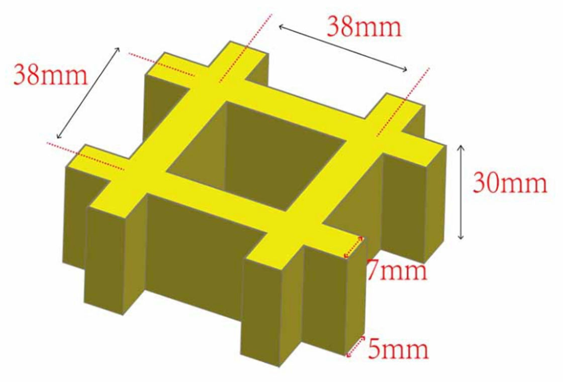 38*38*30mm FRP lưới cho lối đi hoặc nền tảng tùy chỉnh màu sắc và kích thước