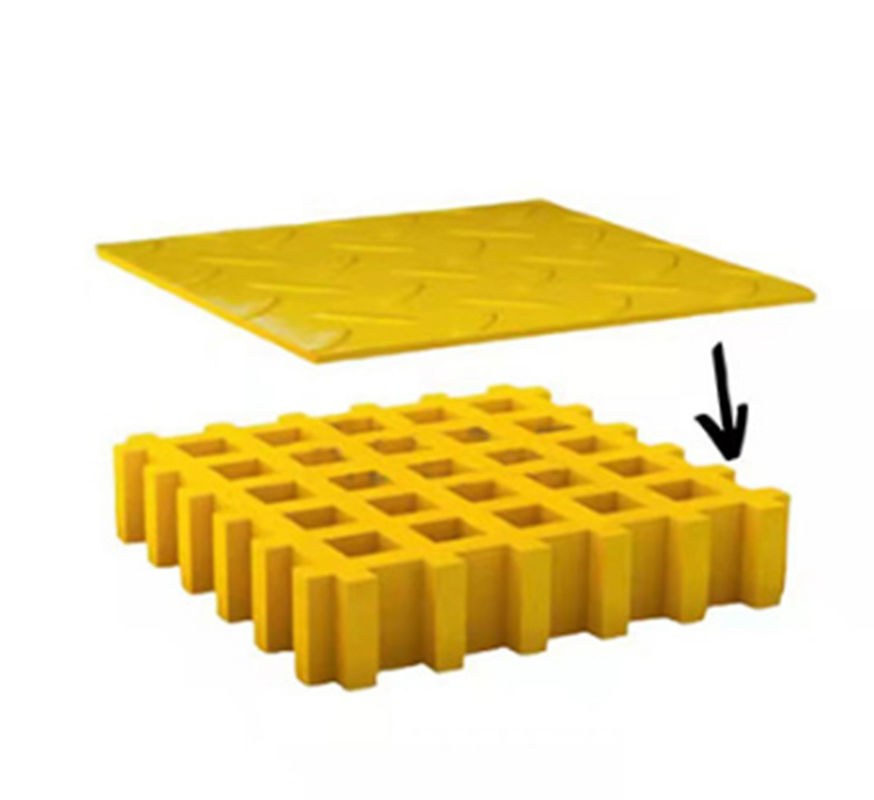 Tùy chỉnh Frp Grating Pattern Cover Plate Frp Grille Plate Lớp lưới vỉa hè cho tấm sàn
